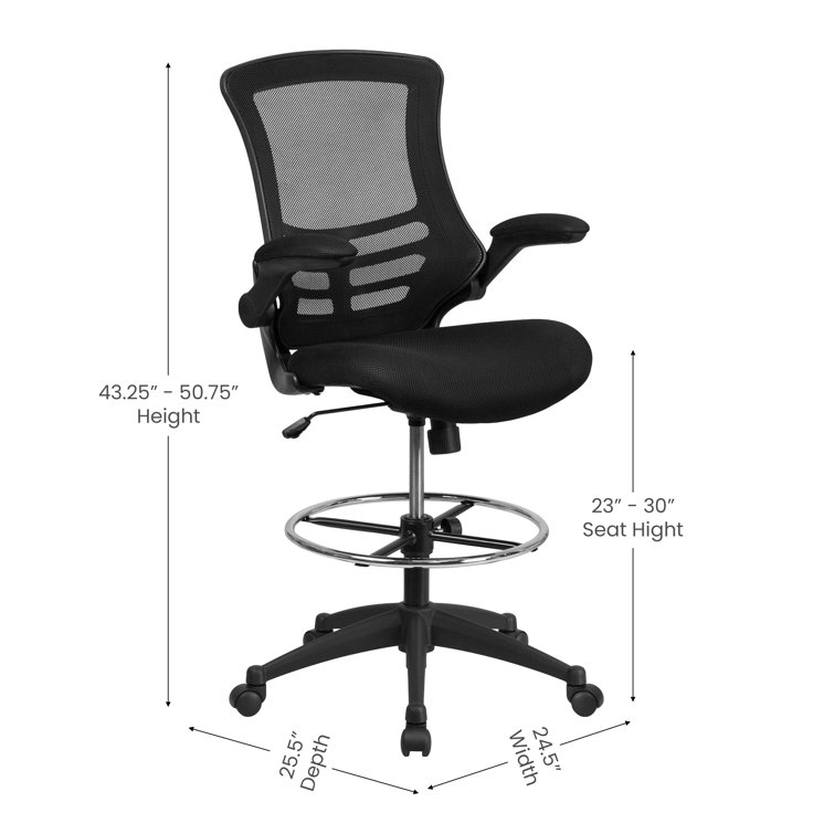 Office chair best sale adjustable armrest width